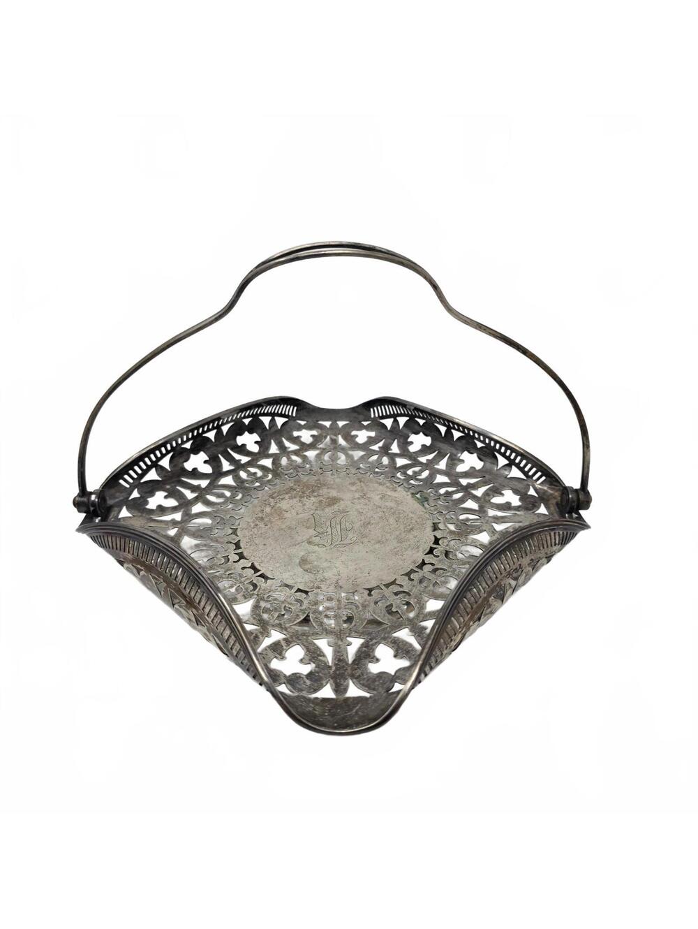 Pairpoint Sheffield 01298 Silverplate Bride’s Basket Swing Handle